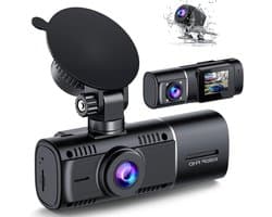 Dashcam 3 Kanalen - Autocamera Rijcamera - Veiligheid Onderweg - Ingebouwde Nachtcamera - 1080P FHD - Zwart