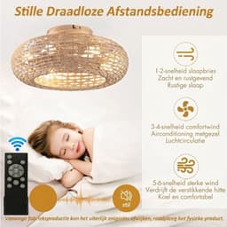 LNMsolutions® Ventilator Plafond - Ventilator - Ventilator Staand Afstandsbediening - Naturaal - 50cm x 23cm x 50cm — thumbnail 4