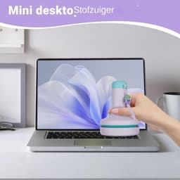 Bureau Stofzuiger - Handzame Schoonmaker - Bureau Schoonmaken - Dubbele Zuigkracht - 8.7x8.7x12 cm - Paars — thumbnail 3