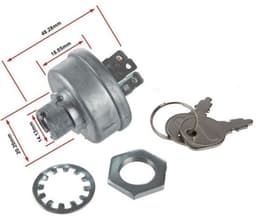 Contactslot voor grasmaaier - Sleutelstartschakelaar - Motor starten - 5-pinsaansluiting - 48.6 mm - Zilver — thumbnail 3