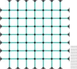 Klimnet voor kinderen met installatiebasis voor 152,4 cm × 152,4 cm, houten frames, 1000 lb-capaciteit, ladder, klimnet, ladder voor speeltuinen, boomhutten, schommelsets en obstakelbanen — thumbnail 1