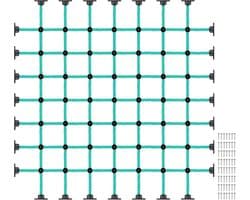 Klimnet voor kinderen met installatiebasis voor 152,4 cm × 152,4 cm, houten frames, 1000 lb-capaciteit, ladder, klimnet, ladder voor speeltuinen, boomhutten, schommelsets en obstakelbanen