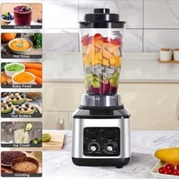 Multifunctionele Keukenmachine – Blender – Food Processor – Sapmaker – IJscrusher – Grote Inhoud 3L+1,5L+0,5L – Krachtige 9500W Motor – Stille Frequentie Technologie — thumbnail 5