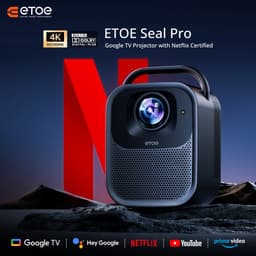 ETOE Seal Pro Beamer - Full HD 1080P - Google TV - 1300 ANSI Lumen - 4K Decodering - Autofocus - 20W Dolby Audio - EU-versie — thumbnail 3