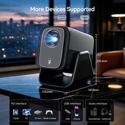 Beamer Android 14 Projector - 1000 ANSI Lumen - 1080P Resolutie - LCD - Voor Thuisbioscoop En Buiten — thumbnail 1