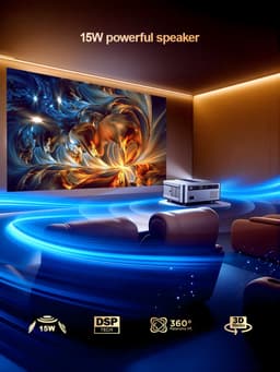 Beamer Android Versie - 2300 ANSI Lumen - Full HD 1080P Resolutie - LED - Voor Thuisbioscoop En Presentaties — thumbnail 1