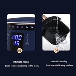 Smart LCD Touch Luchtfriteuse 6,5L Thuiskeuken, Blauw — thumbnail 3