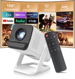 Beamer Mini Projector - 1280 x 720 HD Resolutie - 4K Signaalverwerking - Wifi 6 Bluetooth 5.4 - Draagbaar Tafelbladmontage — thumbnail 1