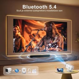 Beamer Mini Projector - 1280 x 720 HD Resolutie - 4K Signaalverwerking - Wifi 6 Bluetooth 5.4 - Draagbaar Tafelbladmontage — thumbnail 5