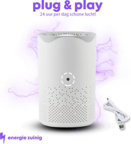 Luchtreiniger - Air Purifier - Mini Luchtreiniger met Ionisator / Actieve Koolstof - Vervangbaar HEPA Filter - UV lamp — thumbnail 3