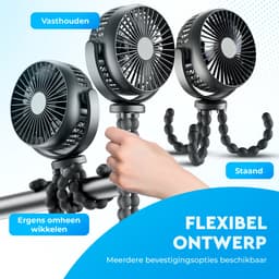 ChargeMore Draadloze Ventilator met Powerbank - Tafelventilator - Handventilator - Krachtig en Staand — thumbnail 4