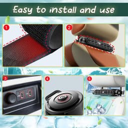Autostoelventilator met dubbele turbo sterke wind - 3-speed verstelbaar - USB - auto rugleuning ventilator - geschikt voor alle auto's - jeep - bestelwagens - RV - trucks - zwart Turbo fan — thumbnail 3