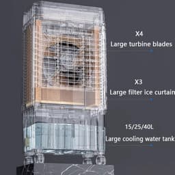 Mobiele Airco - Luchtkoeler Ventilator - Ruimte Koelen - Zonder Afvoerslang - 80 cm - Wit — thumbnail 2