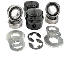 Dailygoods- Voorwielring - Dragende Omzettingsuitrusting - Conversiekit - Compatibel met Craftsman/Poulan/Husqvarna/Jonsered - Metaal/Rubber - Inhoud: 1 set - Wielbus
