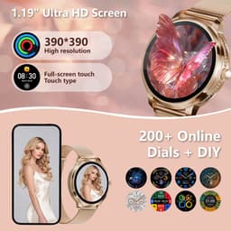 RAYOFI - Dames smartwatch - 1,19 inch sporthorloge - Ondersteunt bellen via Bluetooth, IP68 waterbestendigheid, hartslagmeting en zuurstofsaturatiemeting - Compatibel met meer dan 120 sportmodi - Beschikbaar voor Android en iOS - Roségoud — thumbnail 5
