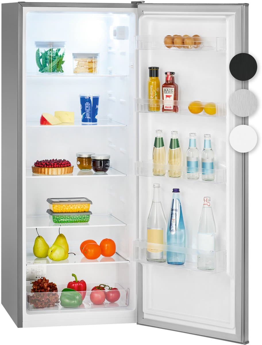 Bomann VS 7363 – Kastmodel Koelkast zonder vriesvak – 143 cm hoog - 242 Liter – Energieklasse D – Stil (39dB) - Inox look — afbeelding 1