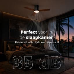 FlinQ Venturo Smart Plafondventilator met Verlichting - Ventilator voor aan het Plafond - Ideaal voor op de Slaapkamer - Bestuurbaar met App of Afstandsbediening — thumbnail 3