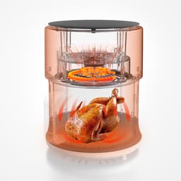 Heteluchtfriteuse - Airfryer Visueel Glas - Gezond Frituren - Grote Capaciteit - 5 Liter - Wit — thumbnail 4