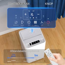 Mobiele Airco - Mobiel Airconditioner 12000 BTU 3,5 kW – 5-in-1 Functies – 24-uurs Timer – Fernbedienung – Voor Kamers Tot 35㎡ – Wit – ABS – 35,5x35x70 cm – 1 Stuk — thumbnail 3