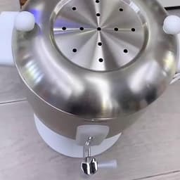 Elektrische Samovar - Theemaker Dubbele Pot - Thee Zetten - Snelle Verwarming Warmhoudfunctie - 6 Liter Capaciteit - Zilverkleurig — thumbnail 4