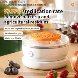 JAQZY Groente en Fruit Wasser - Draagbaar - Automatisch Reinigen - Gesplitste Wasmand - Energiezuinig - Ruime Capaciteit van 6,1–8L — thumbnail 3
