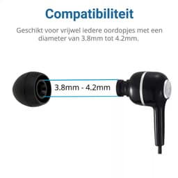 3 Pack Siliconen Large (L) Dopjes Oordopjes Vervanging Tips Flexibele Eartips Geschikt voor Oordopjes / Headsets Inclusief opbergdoosje Zwart — thumbnail 3