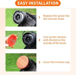 6 stuks, geschikt voor RC-100-P vervangende trimmer spoeldoppen, geschikt voor Black Decker GH900 GD600 GH610 GH900 GH912 ST6600, fijne snoertrimmer grasmaaier spoeldoppen, geschikt voor RC100P trimmer dop onderdelen — thumbnail 2