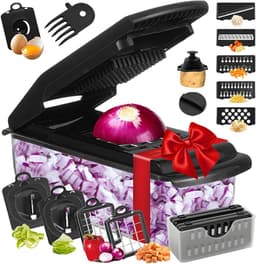 Groentechopper - Keukenhulp - Maaltijdvoorbereiding - 18-in-1 functionaliteit - 334 cm - Zwart — thumbnail 1