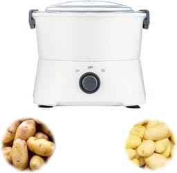Elektrische aardappelschiller - Automatische schilmachine - Snel groenten schillen - Zes roestvrijstalen messen - 1 kg capaciteit - Wit — thumbnail 4