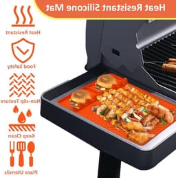 Siliconen Grillmat voor Gasgrill en Tafel, BBQ Accessoires, Spatelmat voor Keuken en Buiten koken, Antikleef en Duurzaam — thumbnail 3
