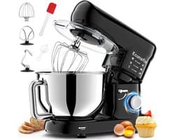 Planetaire Keukenmachine - Elektrische Mixer - Bakken en Koken - Krachtige 1500W Motor - 65 Liter Kom - Zwart