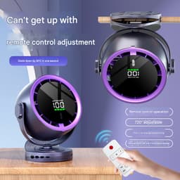 Ventilatoren-mini ventilator-Krachtige Tafelventilator met Turbo Airflow - 100 Snelheden - Oplaadbare USB Ventilator met LED Display - 10 Uur Batterij - Stille Bureauventilator voor Slaapkamer en Kantoor — thumbnail 4