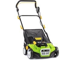 Verticuteermachine – Elektrische Gazonschraper – Mosverwijderaar – Gazonbeluchter – Accu Verticuteerder – Borstelloze Motor – Werkbreedte 38 cm met 16 Messen – 5 Instelbare Dieptes en Ergonomische Handgreep