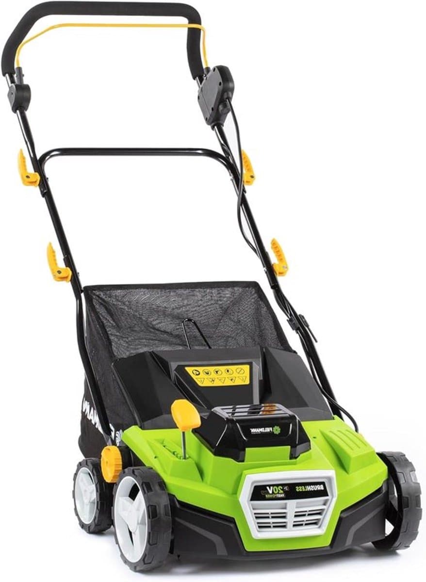 Verticuteermachine – Elektrische Gazonschraper – Mosverwijderaar – Gazonbeluchter – Accu Verticuteerder – Borstelloze Motor – Werkbreedte 38 cm met 16 Messen – 5 Instelbare Dieptes en Ergonomische Handgreep — afbeelding 1