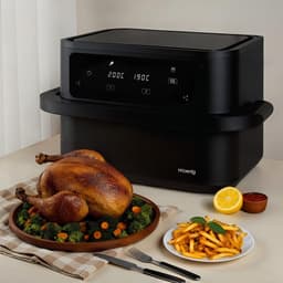 Airfryer Dubbel - Heteluchtfriteuse - Gezond Koken - Twee Aparte Lades - 10 Liter - Zwart — thumbnail 2