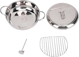 Frituurpan Roestvrij Staal - Friteuse Keuken - Thuis Frituren - Ingebouwde Thermometer - 32 Liter Capaciteit - Zilverkleurig — thumbnail 4