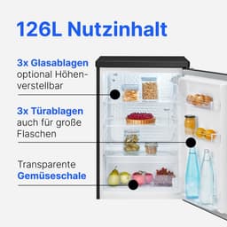 Koelkast zonder vriesvak - Kleine koelkast - Keuken opslag - Stille werking 35 dB - 85 cm hoog - Zwart — thumbnail 5