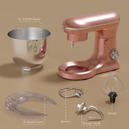 Keukenmachine - Mixer Deegmachine - Bakken en Koken - Krachtige Planetaire Beweging - 5 Liter Kom - Roze — thumbnail 4