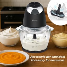 Keuken Chopper - Mini Hakker - Ingrediënten Voorbereiden - 2 Snelheden - 500ml Reservoir - Zwart — thumbnail 2