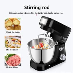 Keukenmachine Mixer - Standmixer Keuken - Bakken Thuis - 6 Snelheden Instelbaar - 4L Kom - Multicolor — thumbnail 5