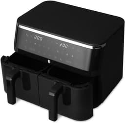 Dubbele Heteluchtfriteuse - Airfryer Keuken - Gezond Koken - Digitale Dubbele Mand - 2x 4.5 Liter - Zwart — thumbnail 2