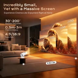 Mini beamer - Projector thuis - Film avond - 260 ANSI lumen - 200 inch - Wit — thumbnail 4