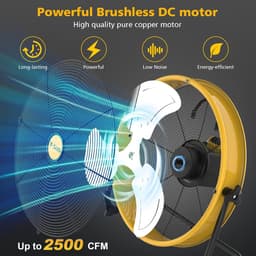 Accuventilator - Draagbare Fan - Buiten Gebruik - Traploze Snelheid - 40CM — thumbnail 2