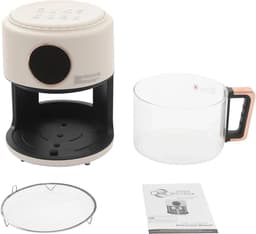 Glazen Luchtfriteuse - Heteluchtoven - Gezinsmaaltijden Bereiden - 360° Zichtbare Mand - 6 Liter Capaciteit - Zwart — thumbnail 5