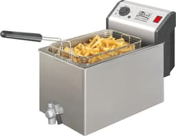 Professionele Friteuse - Vetpan Frituur - Grote Porties Frituren - Dubbel Verwarmingselement - 8 Liter Inhoud - Inox — thumbnail 1