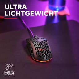 Trust GXT929 Helox - Gaming Muis - Ultra licht - RGB verlichting - 6400 DPI - Bedraad - Zwart — thumbnail 2