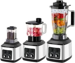 Premium - Blender Voedselprocessor 3 Liter - 950W - Inclusief Vleesmolen - Sapcentrifuge - Multifunctionele Keukenmachine - Rood Zwart - Geschikt voor Thuisgebruik — thumbnail 5
