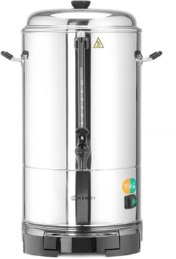 Koffie Percolator - Dubbelwandig Apparaat - Grote Hoeveelheden Koffie - Energiebesparend Tapkraan - 10 Liter Capaciteit - Zilverkleurig — thumbnail 1
