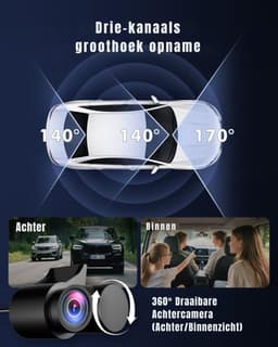 SVN® Dashcam Voor en Achter - Dashcam - Dashcam Voor Auto - Zwart - 6cm x 12cm x 7cm — thumbnail 3