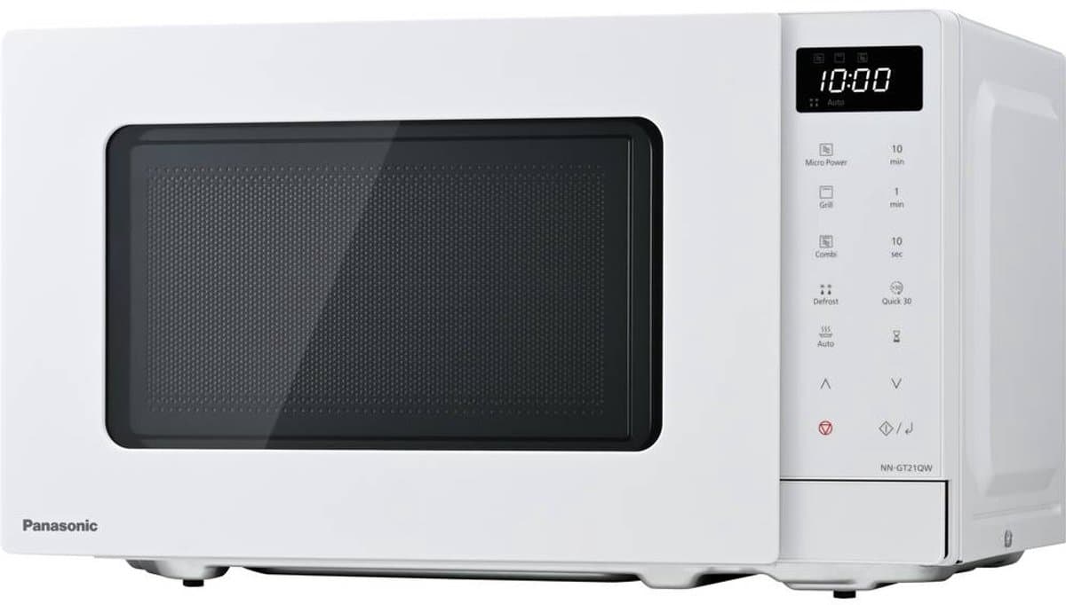 Panasonic NN-GT21QWEPG Magnetron met Grill – 20L – 800W – 1000W Grill – 12 Automatische Programma’s – LC Display – Wit — afbeelding 1